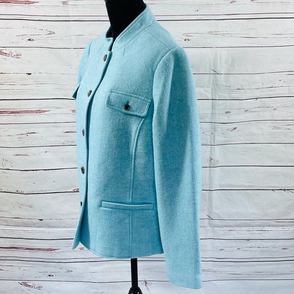 Talbots Women’s Blazer Jacket Blue Wool Blend Twill Size 18 - Picture 2 of 10